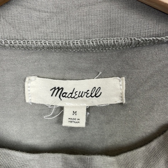 Madewell Tatiana sage green long sleeve mock neck pullover stretch top Size Med - Picture 8 of 8